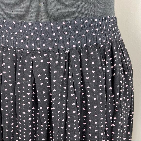 Lorimer Heart Print Mini Skirt Black Polka Dot Smock - Picture 2 of 5
